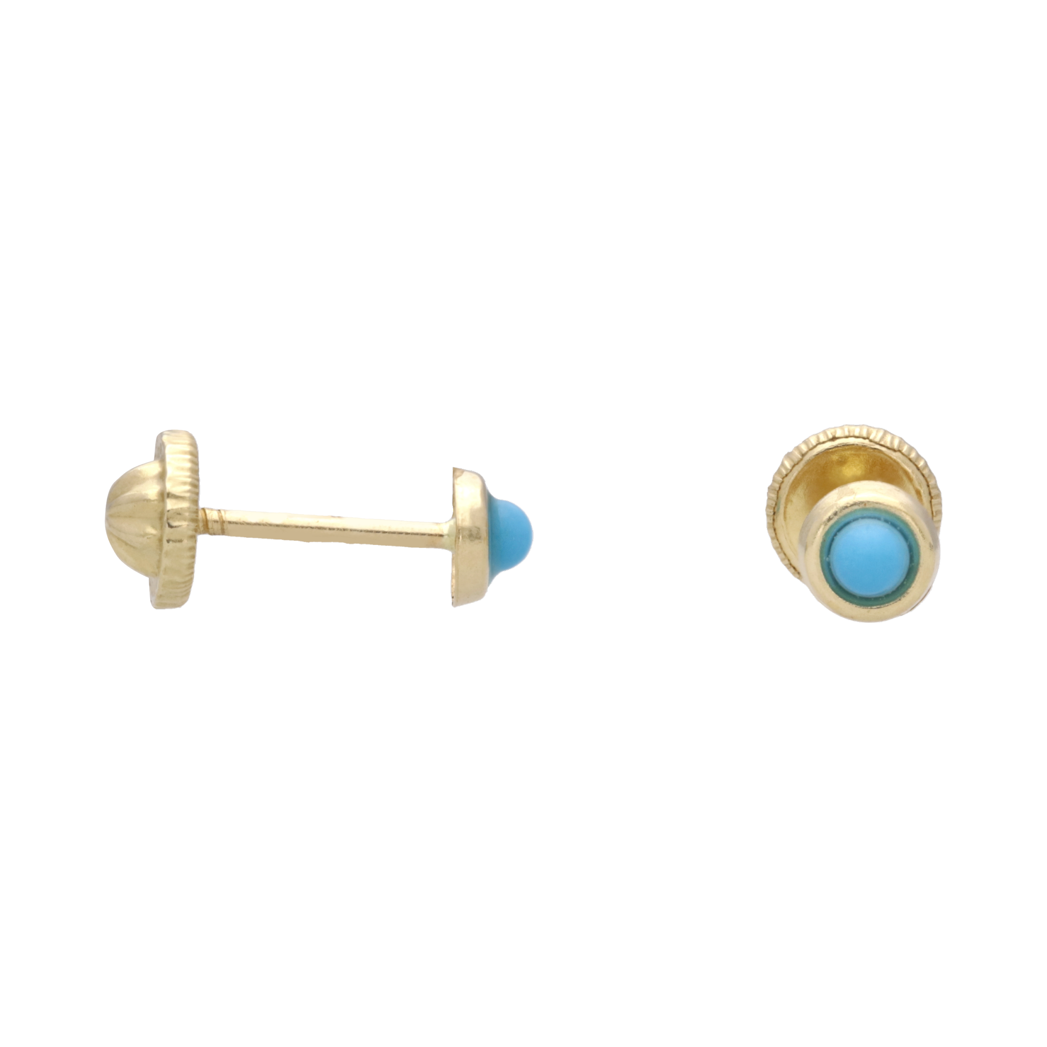 Broquel turquesa oro amarillo 14K