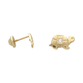 Broquel tortuga mate con circonia 14K