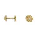 Broquel flor pétalos oro amarillo 14K