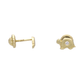 Broquel tortuga mate con circonia 14K