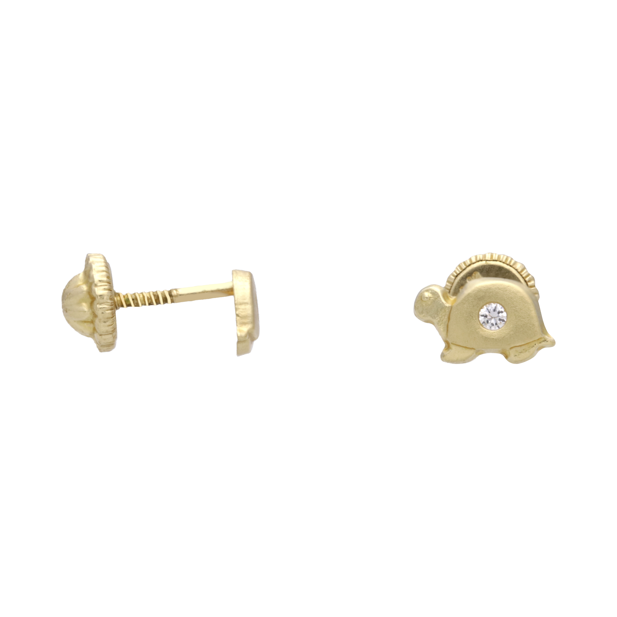 Broquel tortuga mate con circonia 14K
