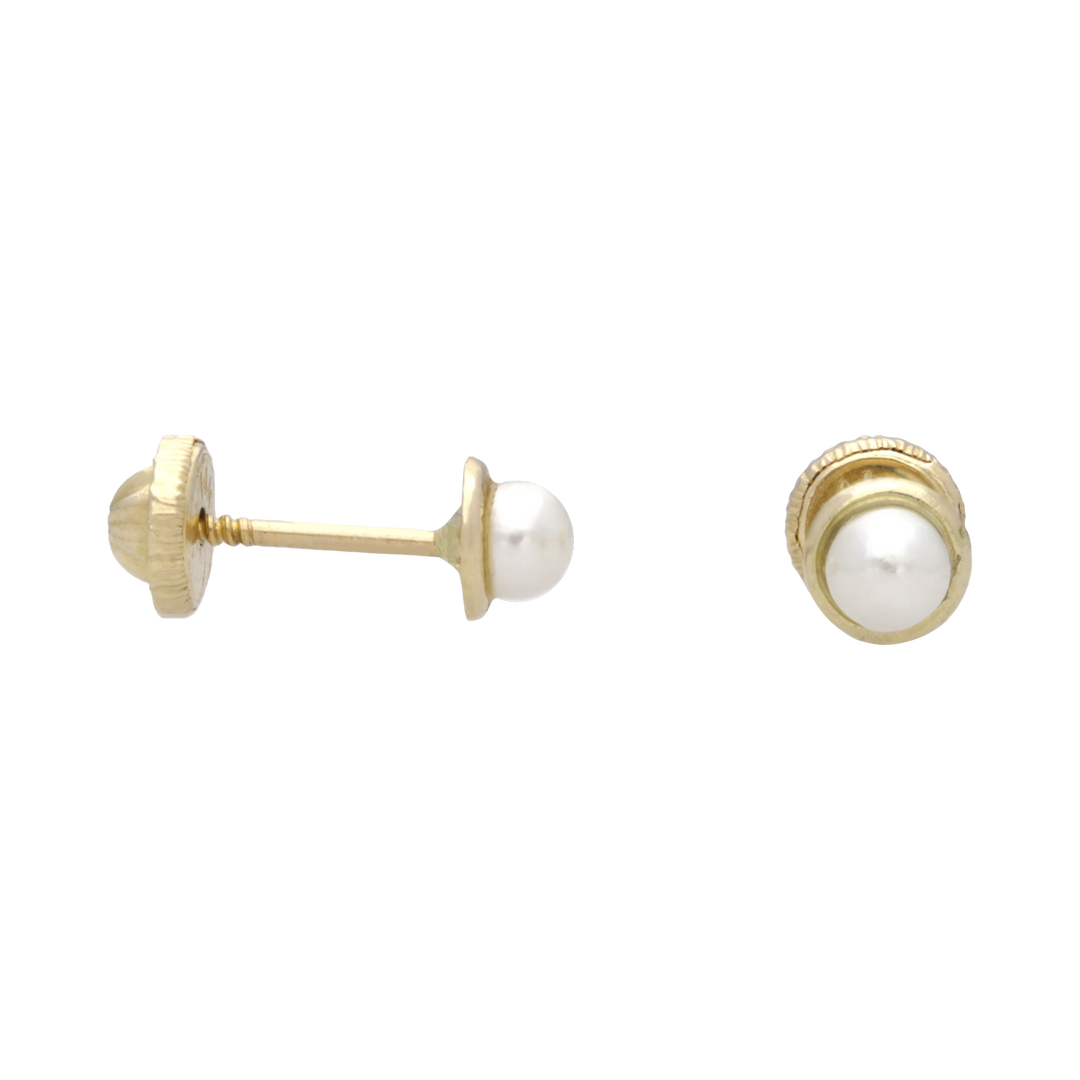 Broquel perla y bisel oro amarillo 14K