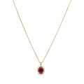 Collar rubí y brillantes 14K