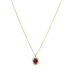 Collar rubí y brillantes 14K