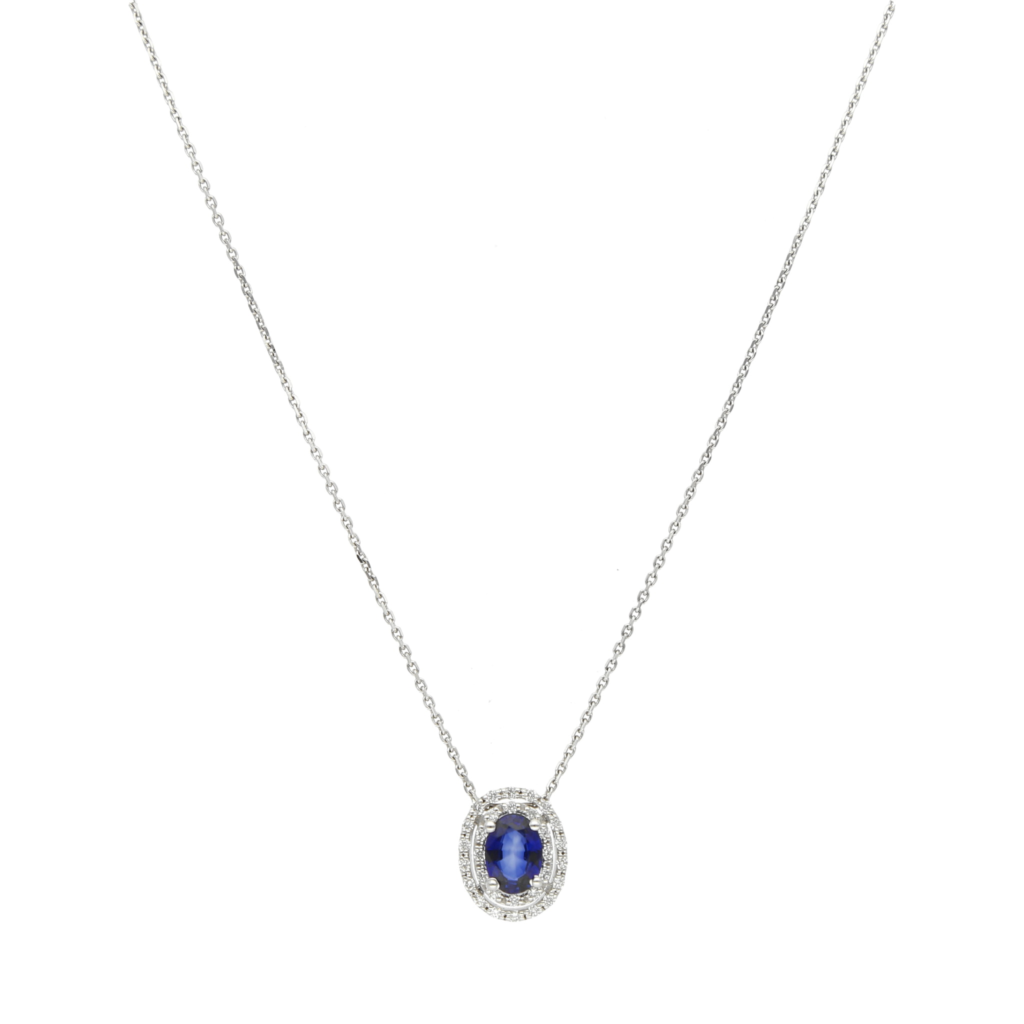 Collar dije zafiro y brillantes 14K