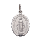 Medalla Virgen Milagrosa oro blanco 14K