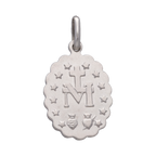 Medalla Virgen Milagrosa oro blanco 14K