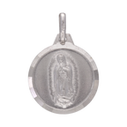 Medalla Virgen Guadalupe oro blanco 14K