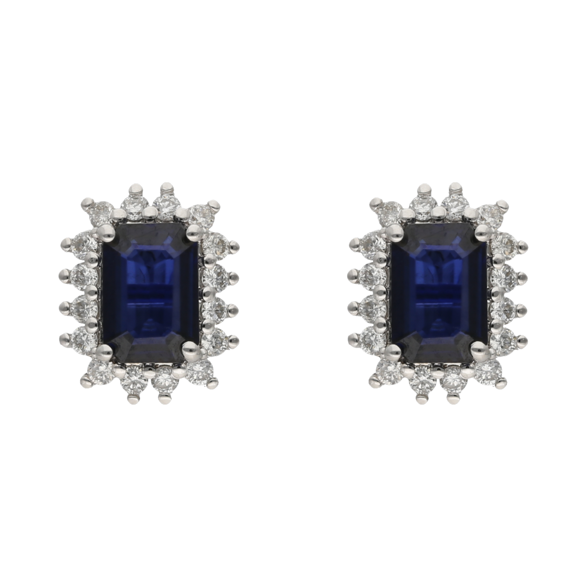 Broquel zafiros y brillantes 14K