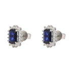 Broquel zafiros y brillantes 14K