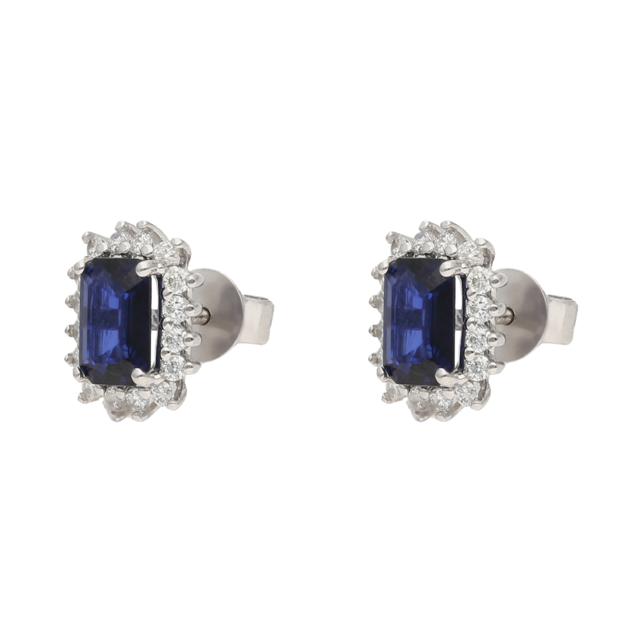 Broquel zafiros y brillantes 14K