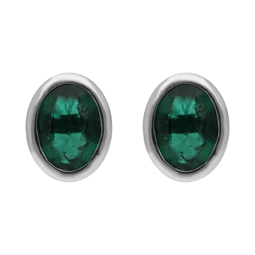 Broquel esmeraldas 14K