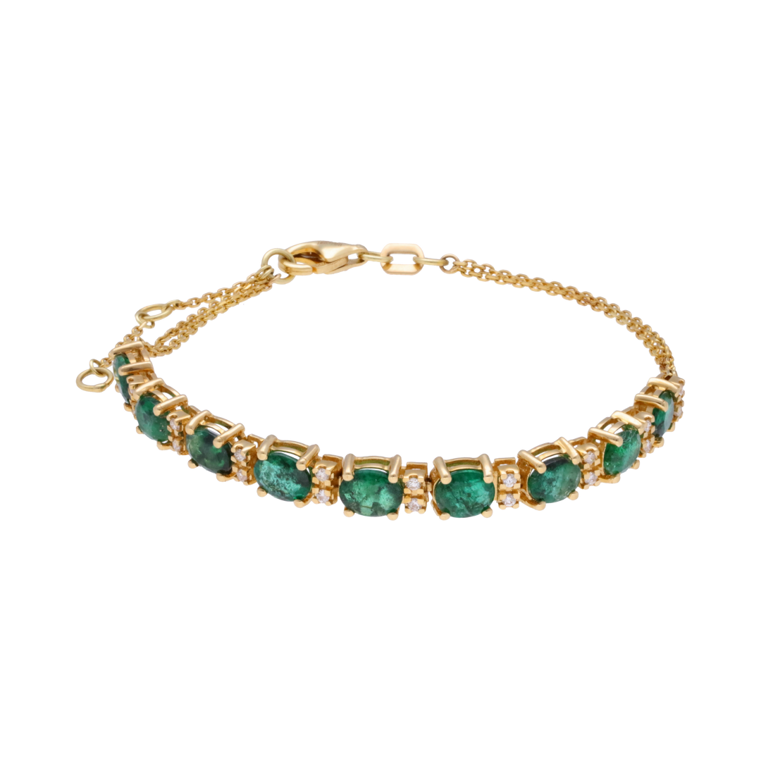 Pulsera esmeraldas 14K