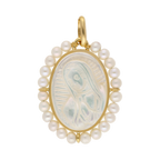 Medalla Guadalupe madre perla 14K