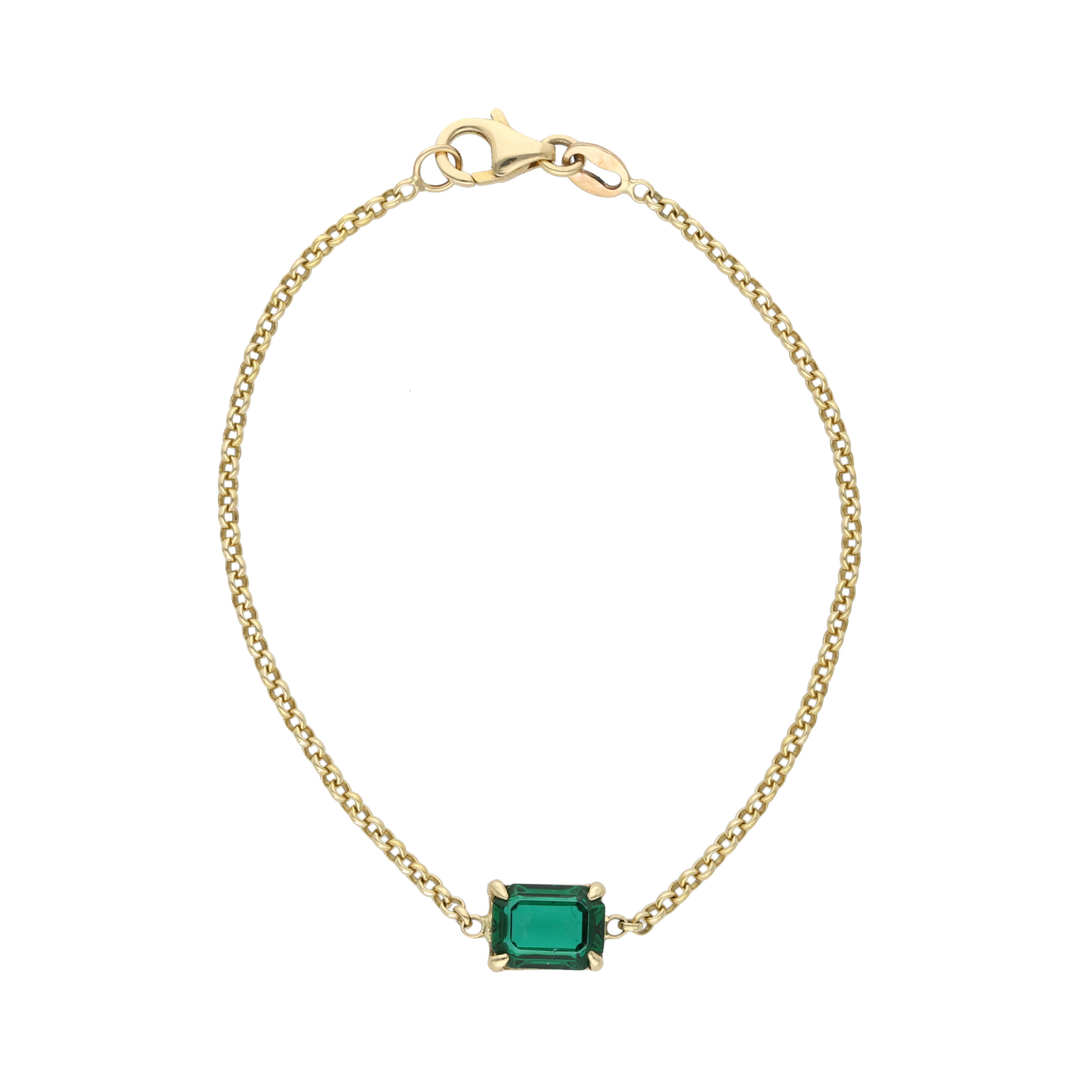 Pulsera esmeralda laboratorio 14K