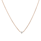 Collar dije brillante oro rosa 14K