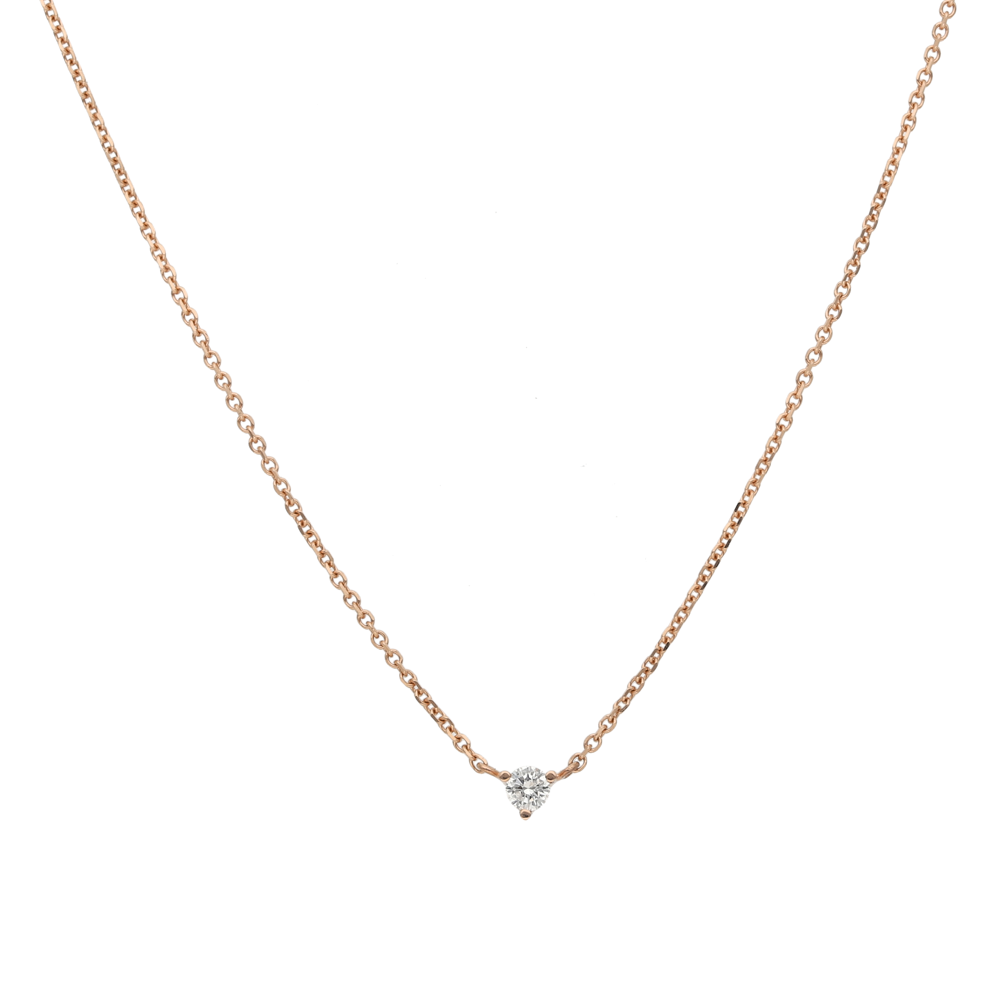 Collar dije brillante oro rosa 14K