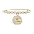 Seguro perlas medalla angel 14K