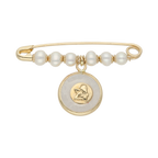 Seguro perlas medalla angel 14K