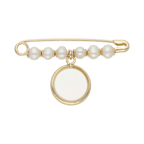 Seguro perlas medalla angel 14K