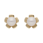 Broquel flor perla 14K
