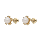 Broquel flor perla 14K