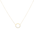 Collar dije círculo liso/circonias 14K