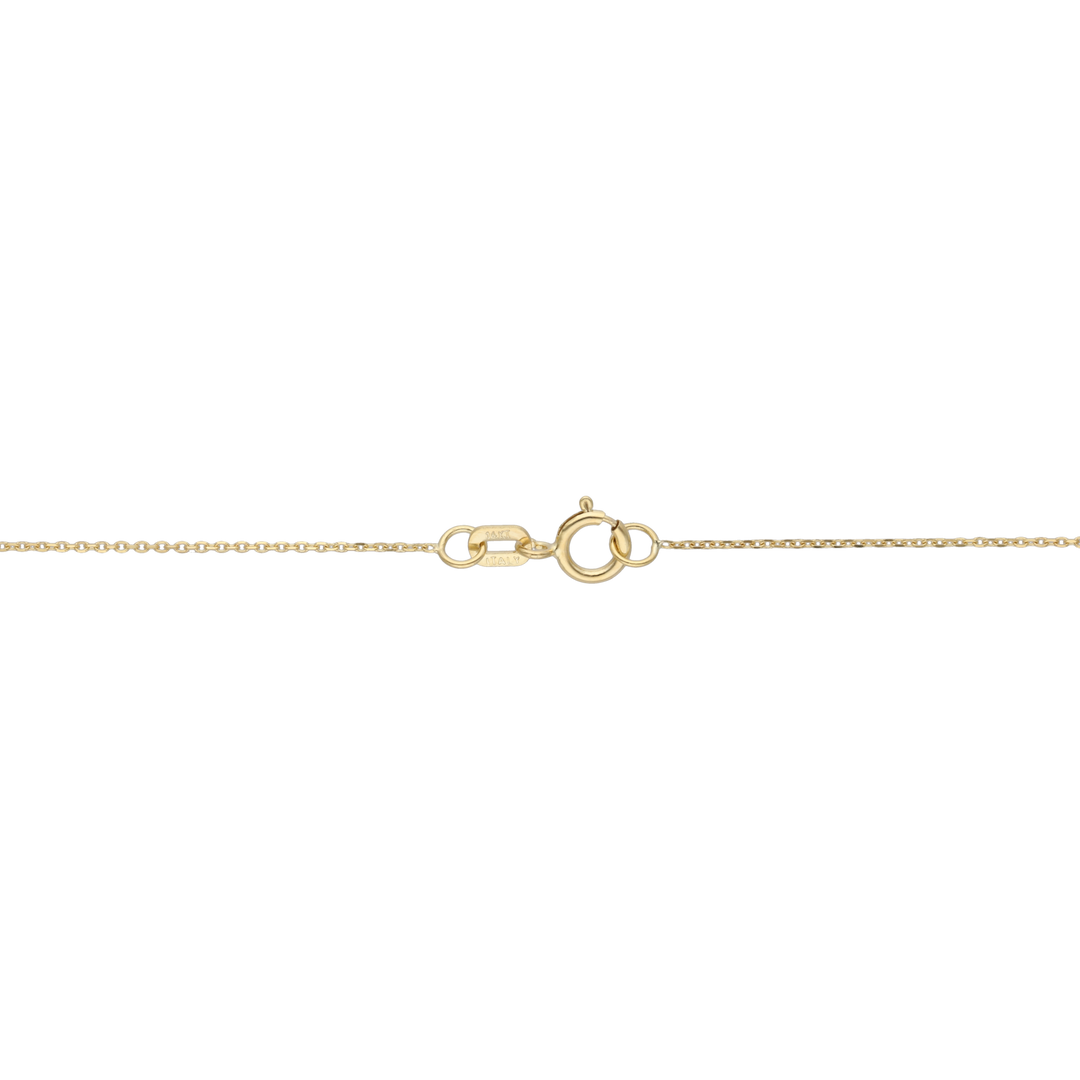 Collar dije círculo liso/circonias 14K