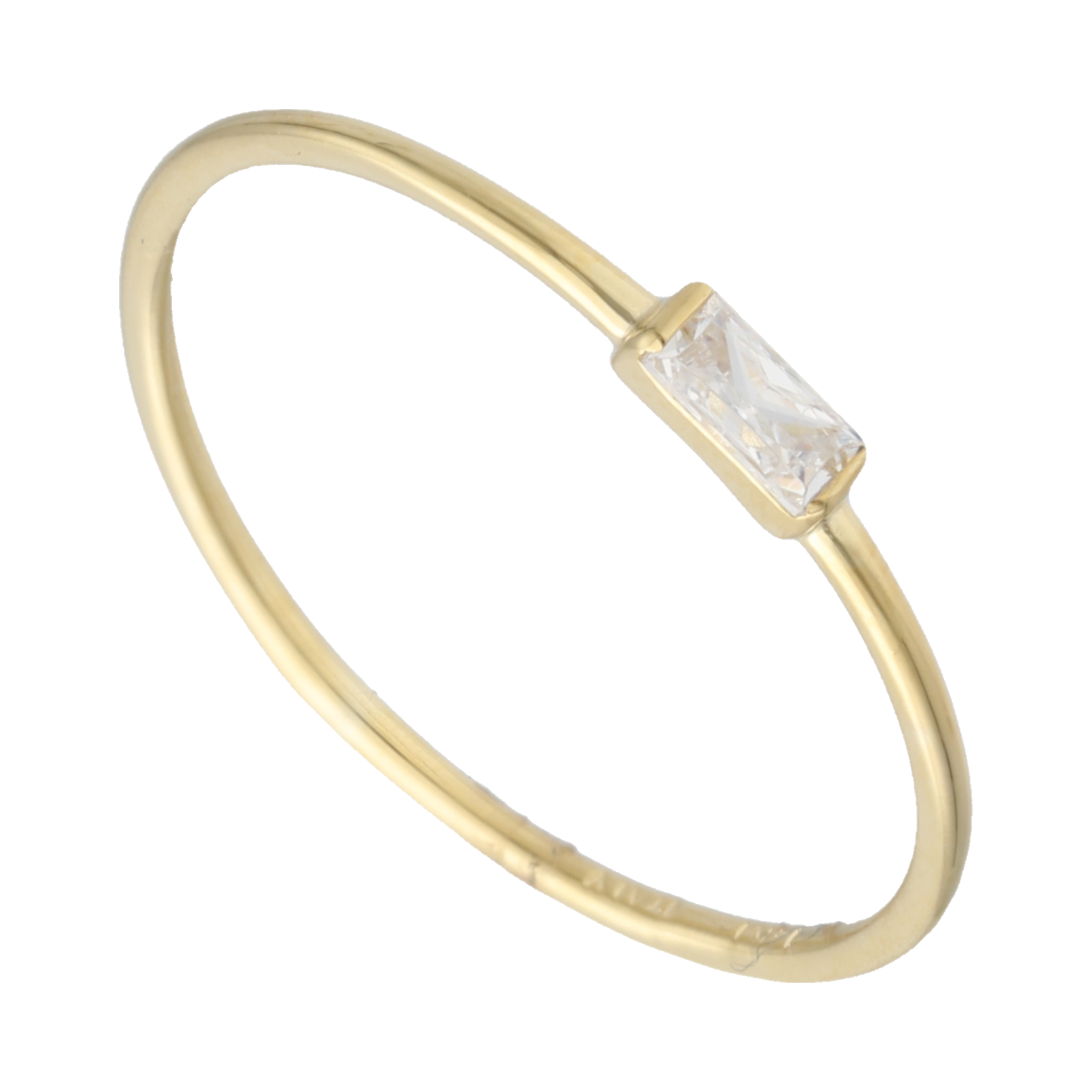 Anillo super delgado piedra color 14K
