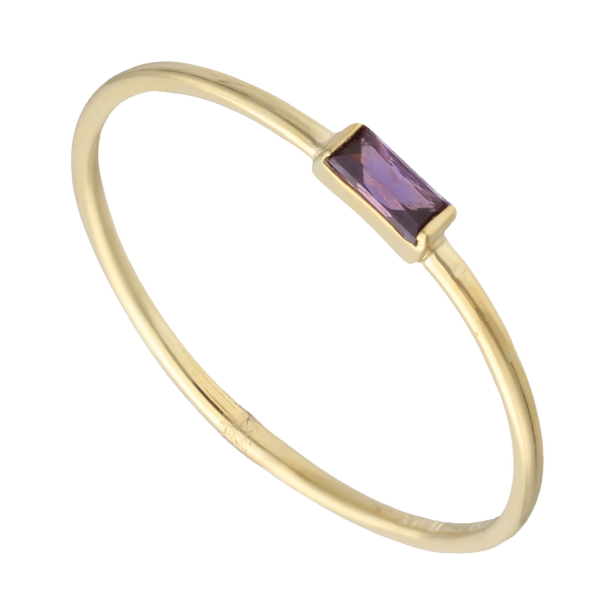 Anillo super delgado piedra color 14K