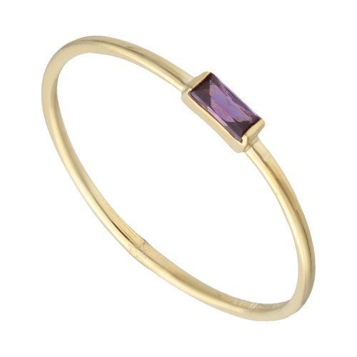 Anillo super delgado piedra color 14K