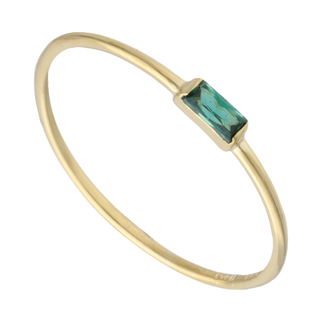 Anillo super delgado piedra color 14K