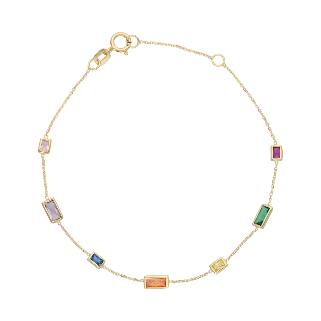 Pulsera piedras colores 14K