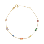 Pulsera piedras colores 14K