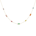 Collar piedras colores 14K