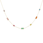 Collar piedras colores 14K