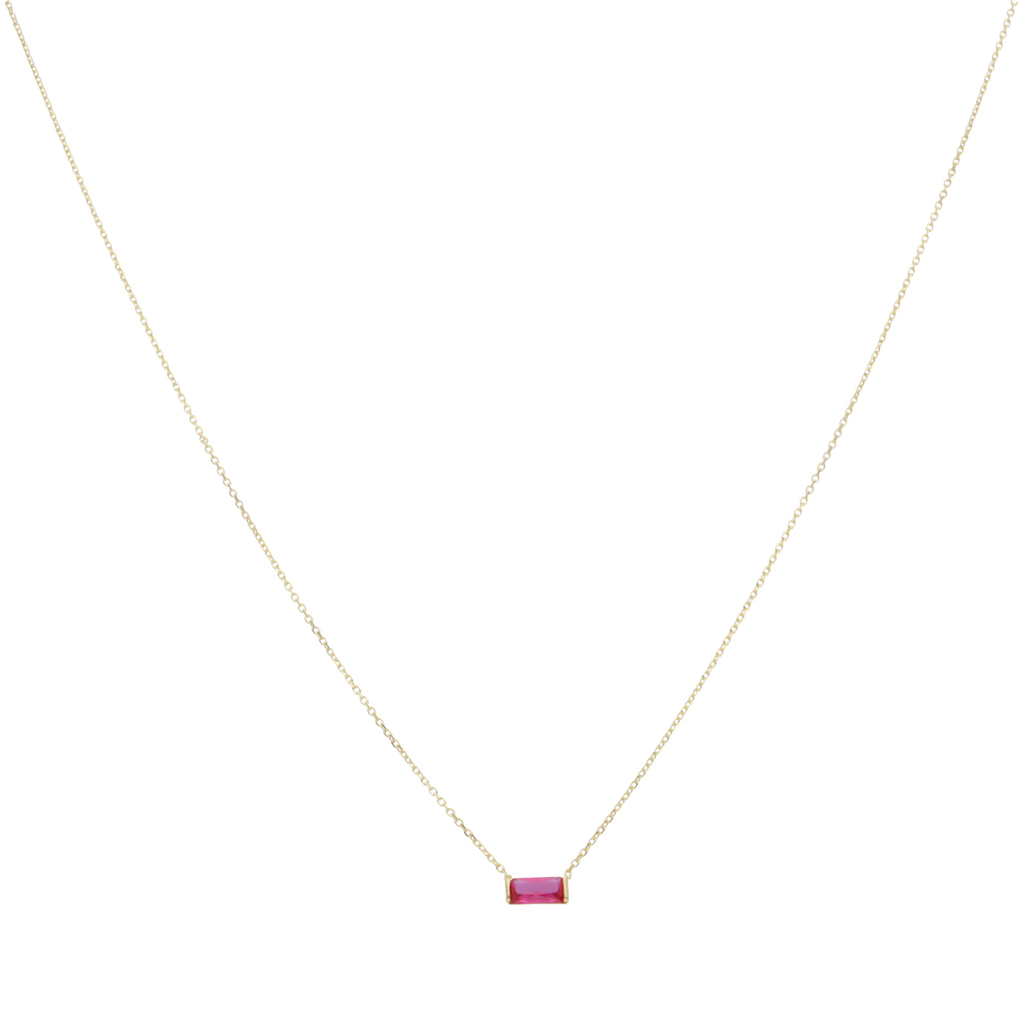 Collar piedra color 14K