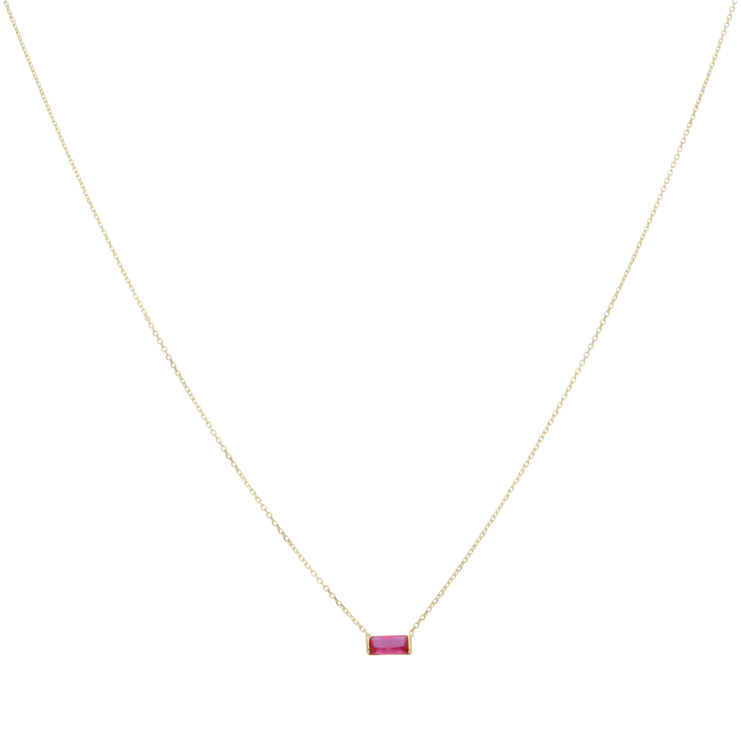 Collar piedra color 14K