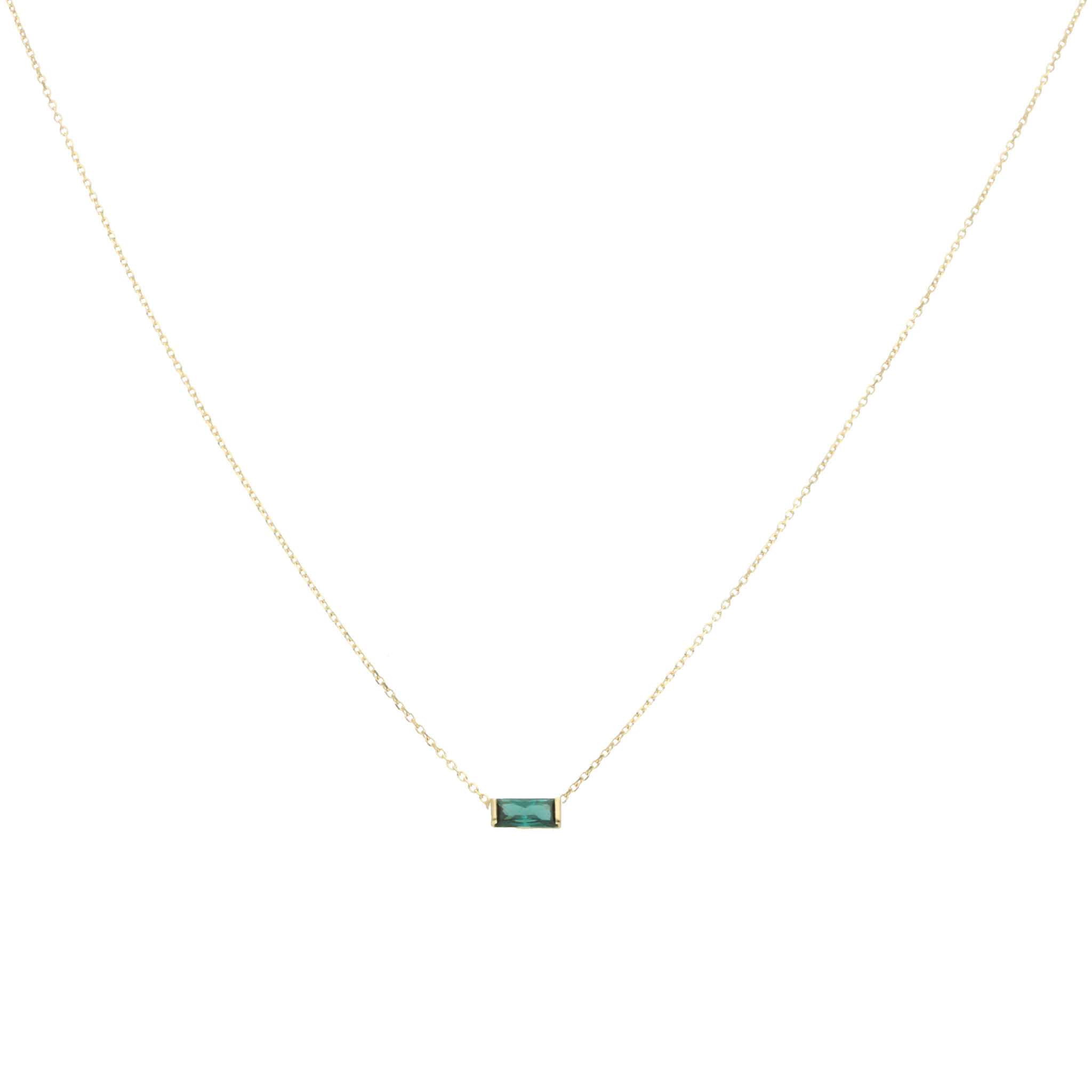 Collar piedra color 14K