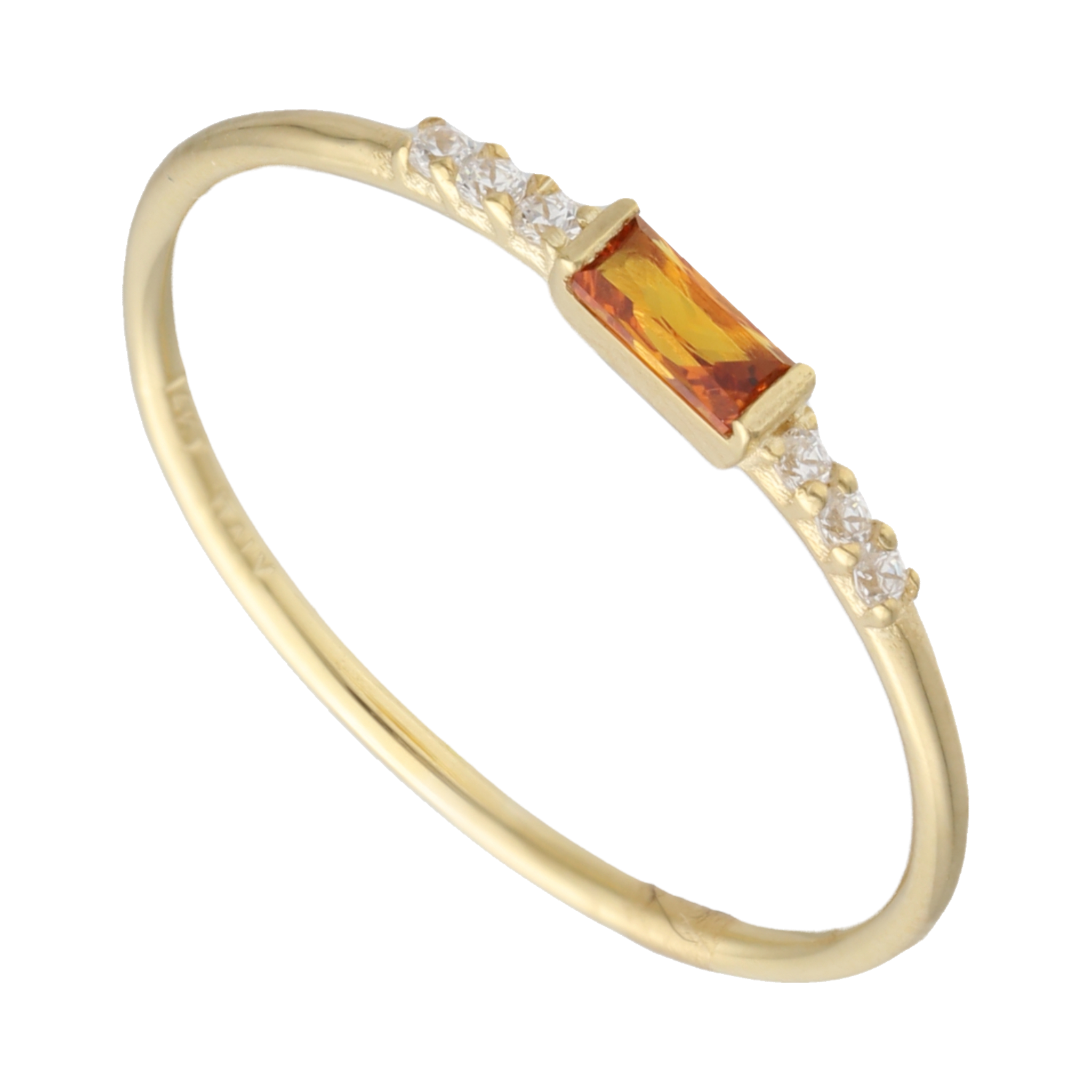 Anillo super delgado piedras colores 14K