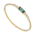 Anillo super delgado piedras colores 14K