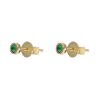 Broquel mini esmeraldas 14K