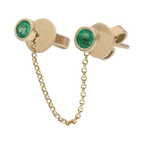 Broquel esmeraldas cadena 14K