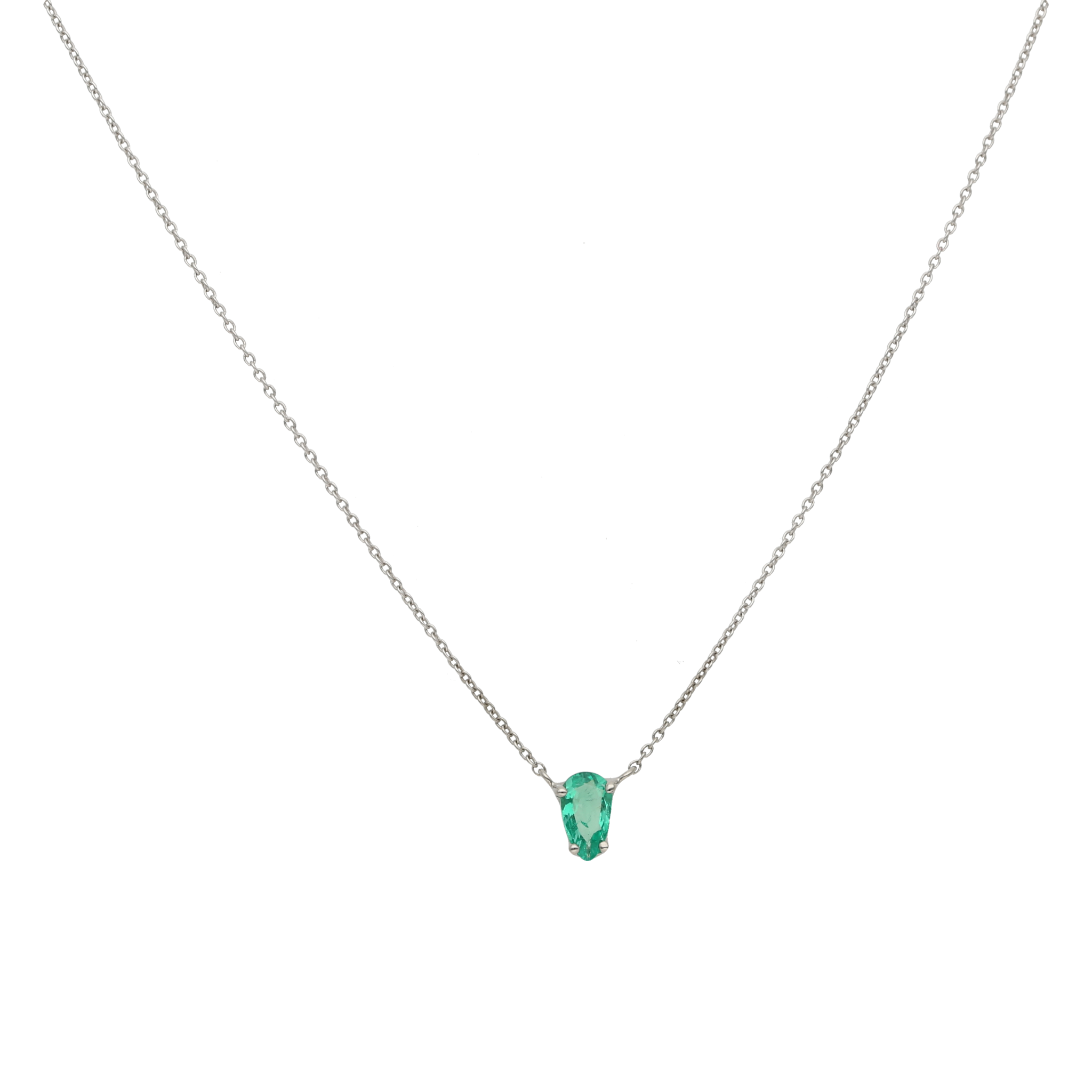 Collar dije esmeralda 14K