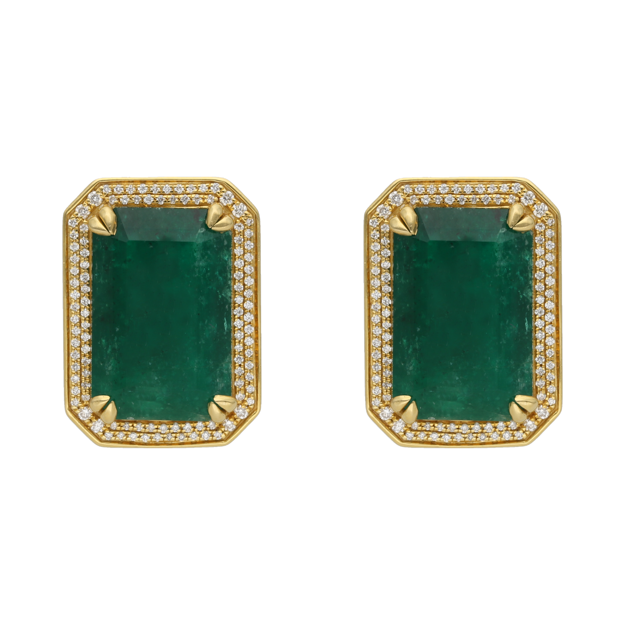 Aretes esmeraldas GRANDES 18K