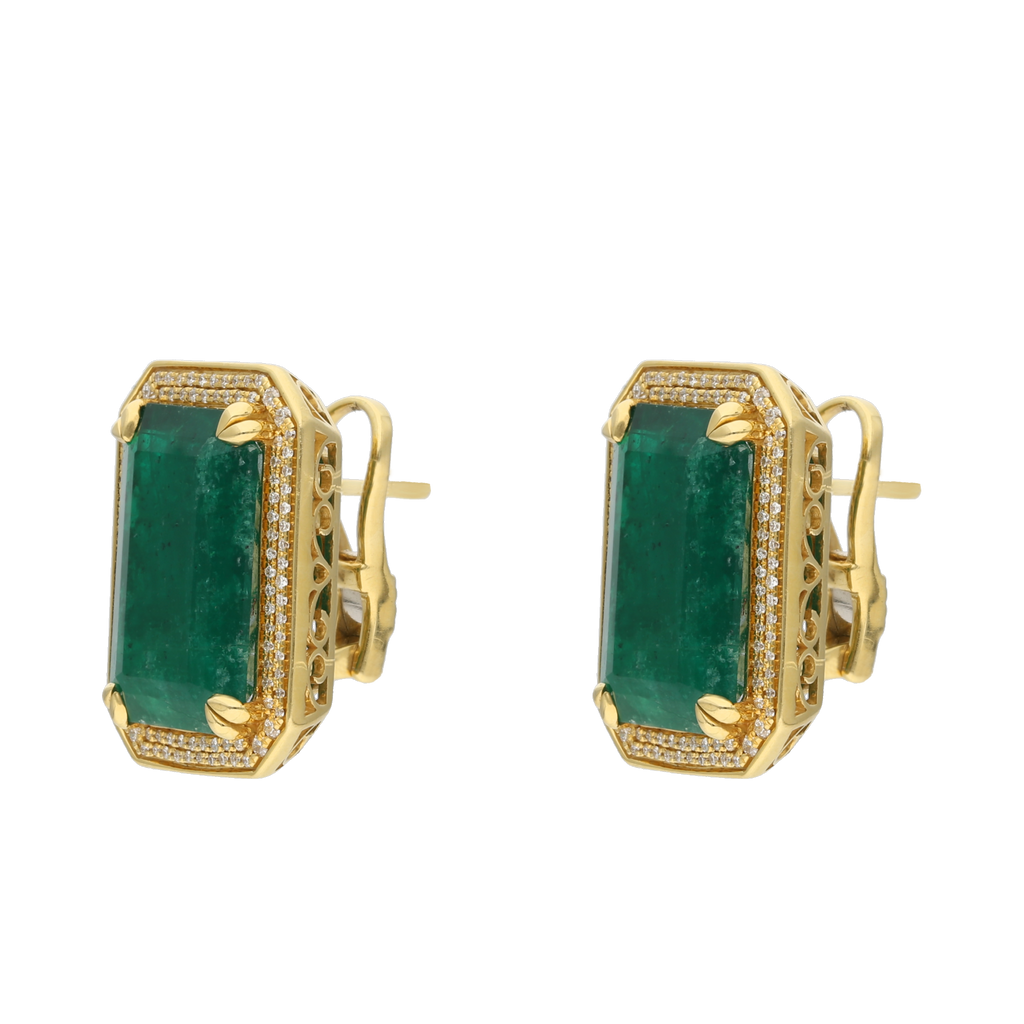 Aretes esmeraldas GRANDES 18K