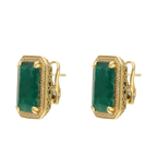 Aretes esmeraldas GRANDES 18K