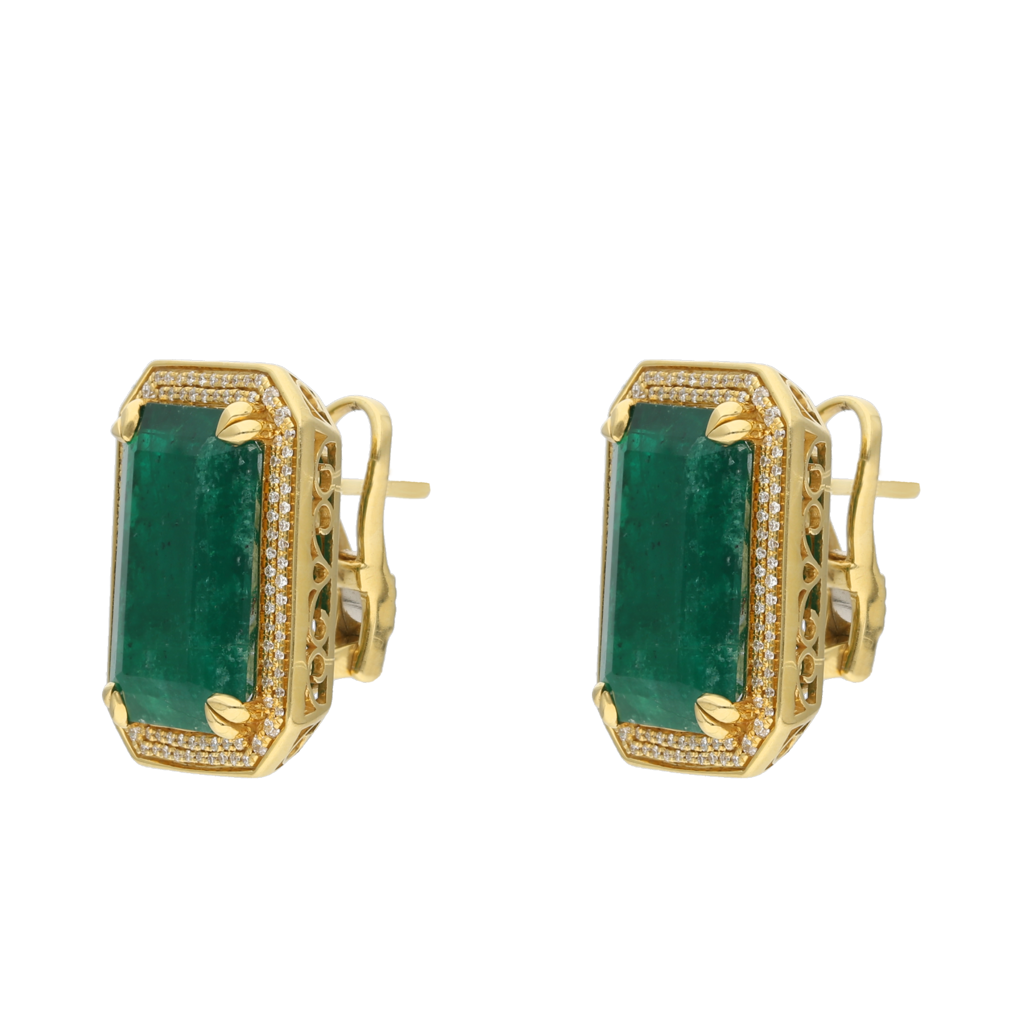 Aretes esmeraldas GRANDES 18K
