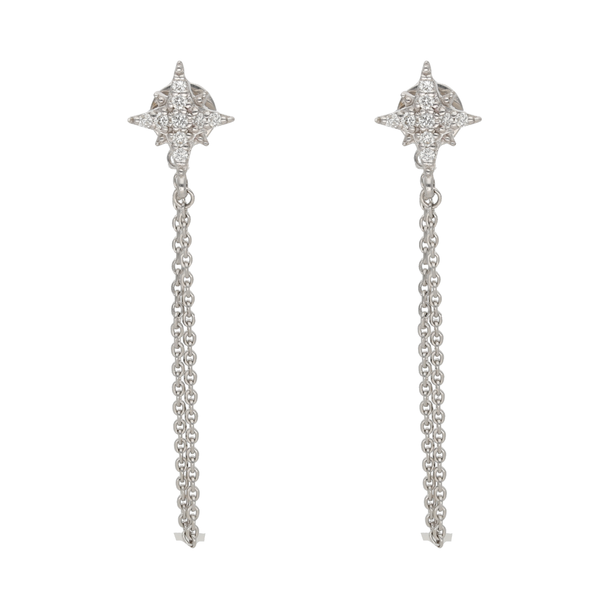 Broquel estrella brillantes cadena colgante 14K