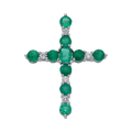 Cruz esmeraldas y diamantes 18K